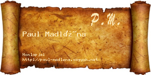Paul Madléna névjegykártya